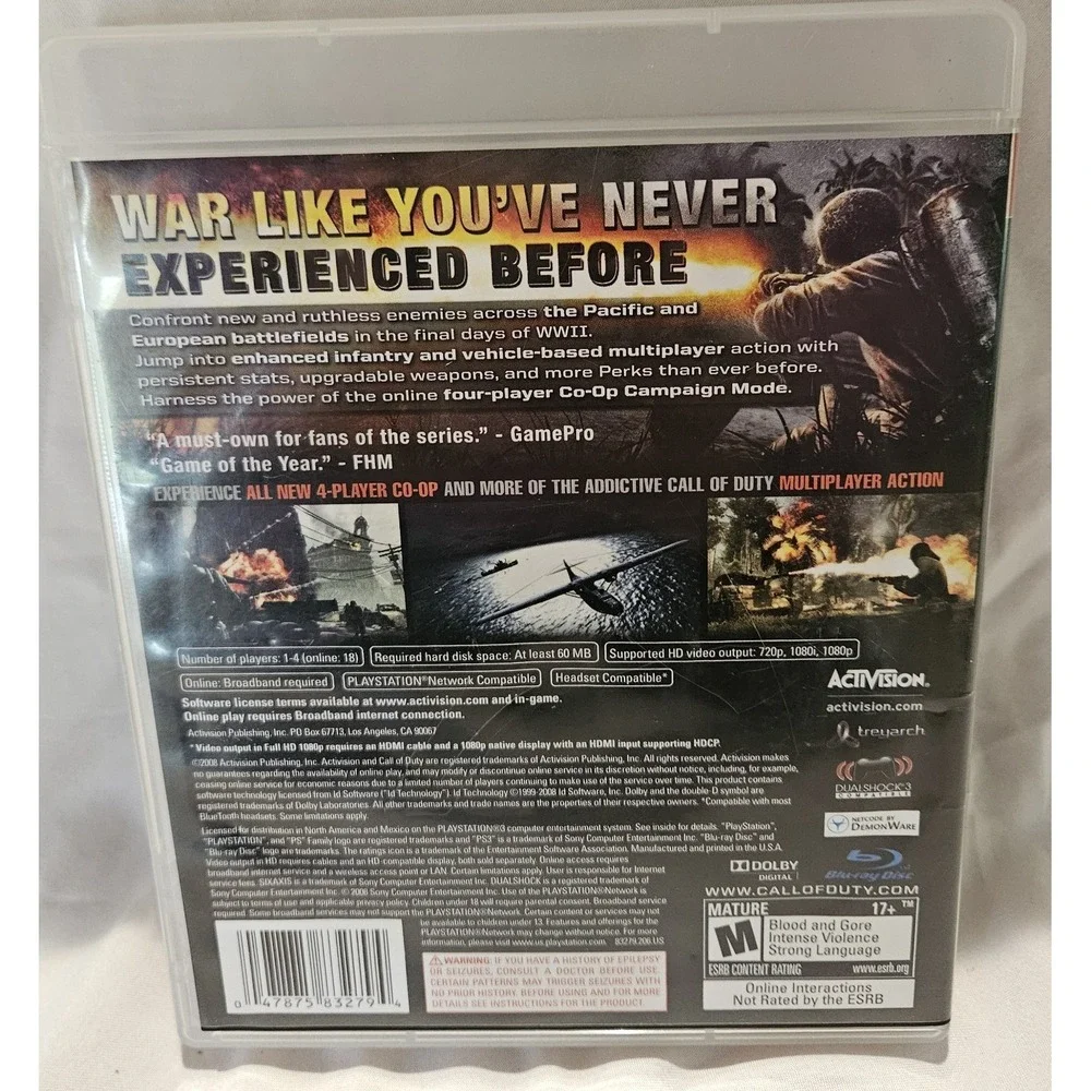 Call of Duty: World at War PS3 Complete